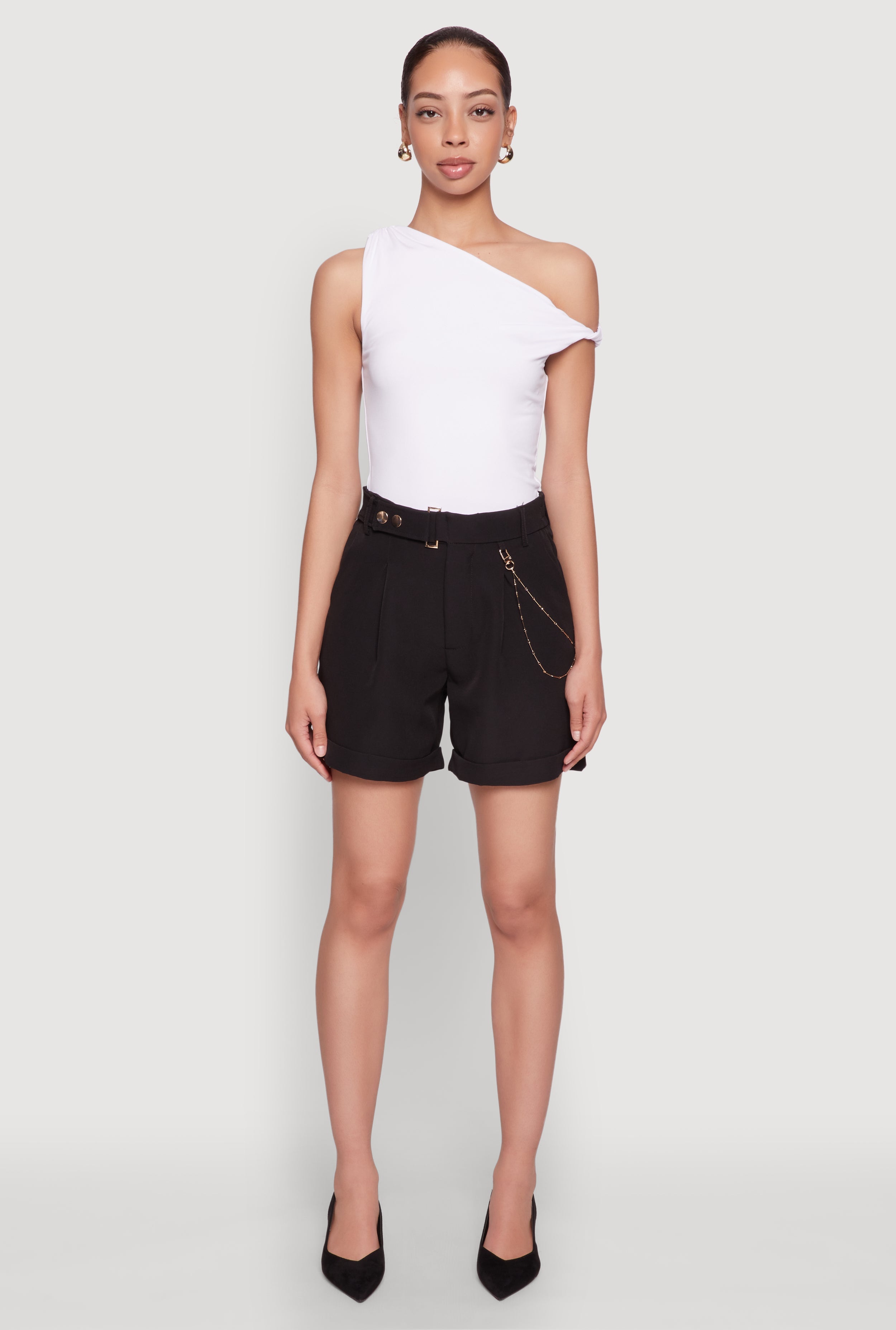 Chain Detail Tailored Shorts