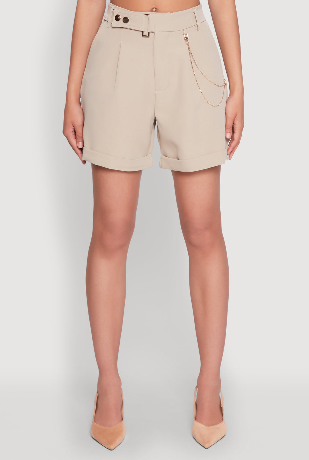 Chain Detail Tailored Shorts
