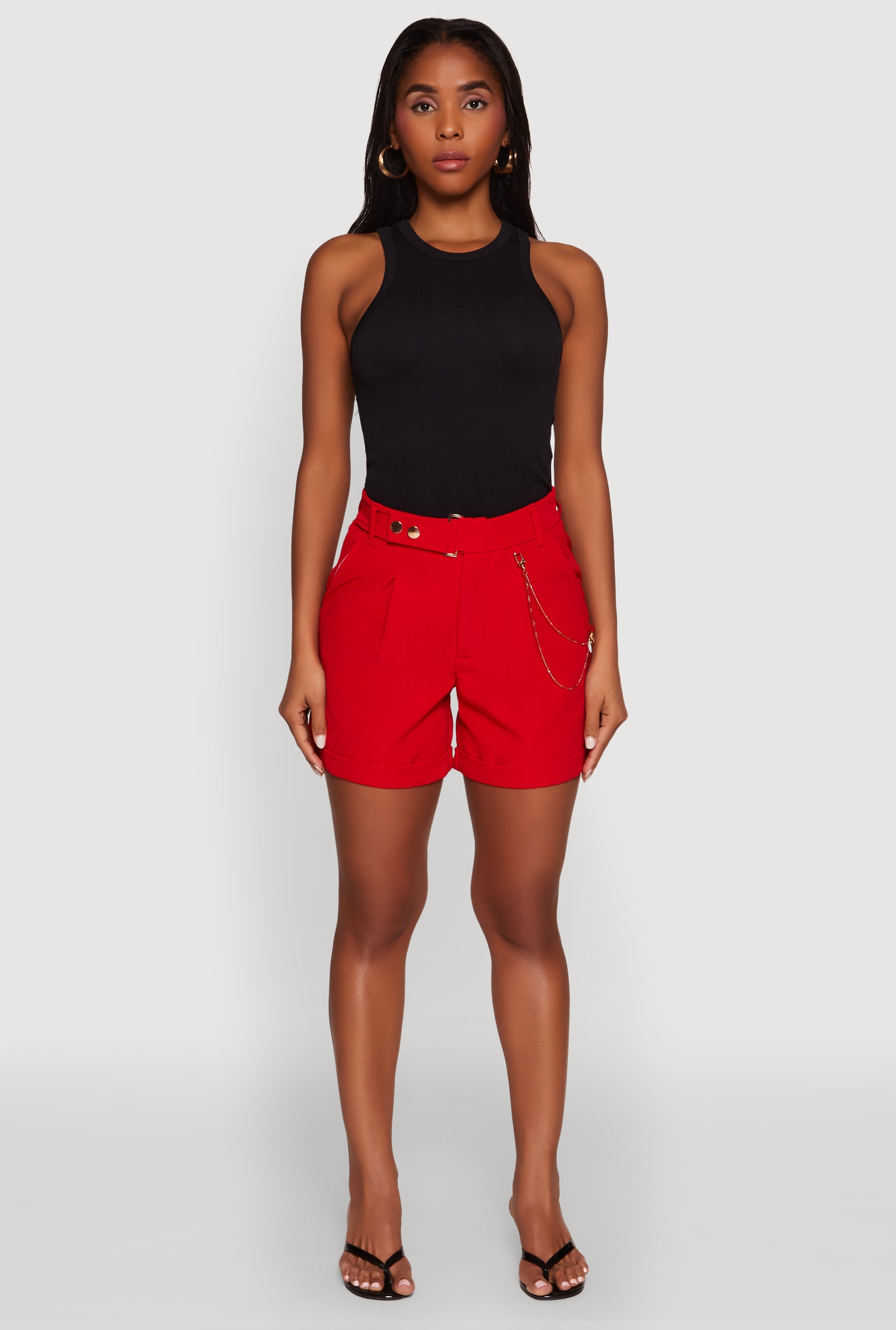 Chain Detail Tailored Shorts