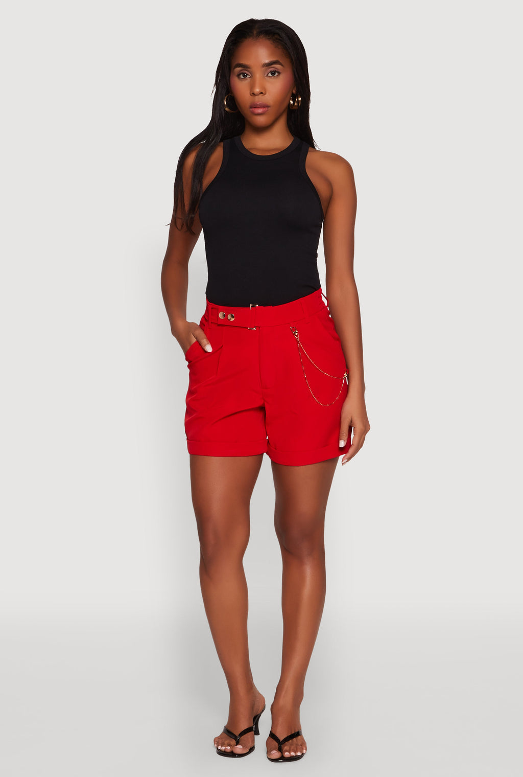 Chain Detail Tailored Shorts
