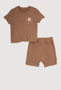 Baby Boys 12-24M Hugs Teddy Detail Tee and Shorts