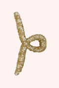 Large Pearl Encrusted French Jaw Clip Ivory