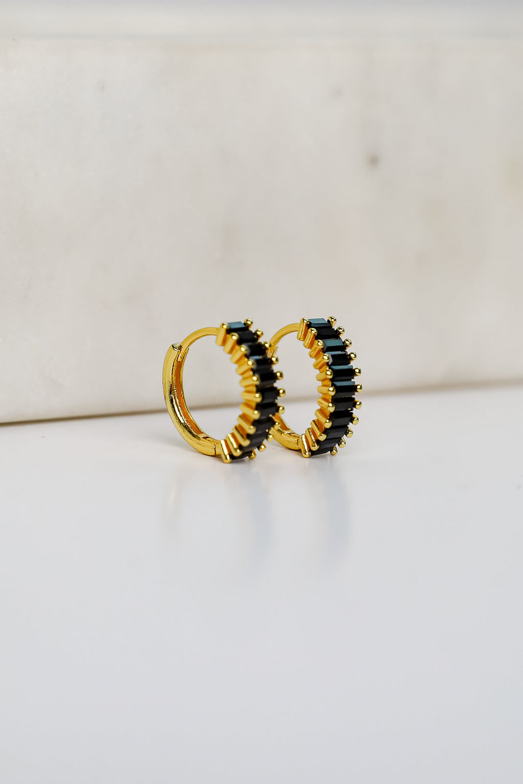 FINAL SALE - London Rhinestone Mini Hoop Earrings