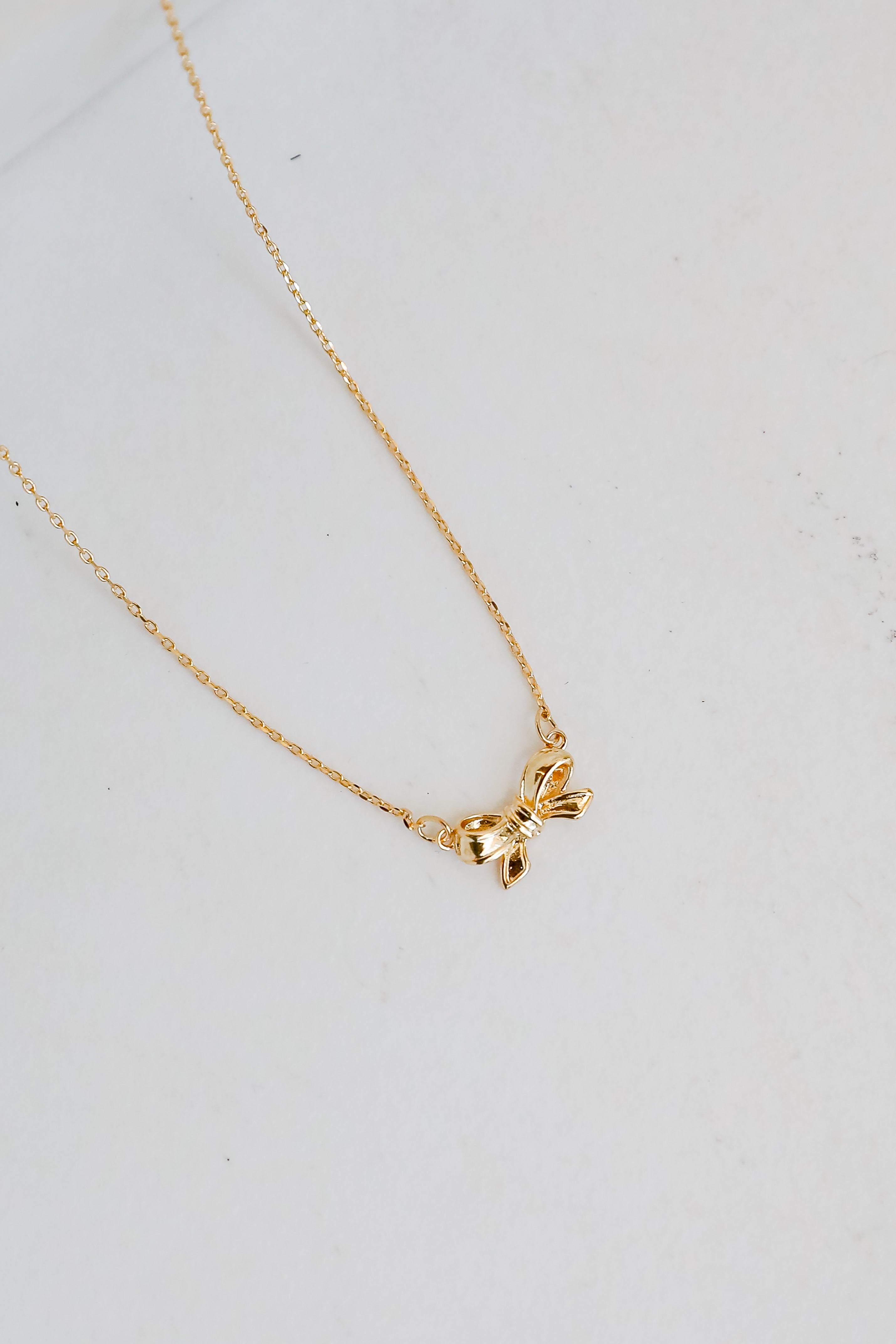 FINAL SALE - Brooke Gold Bow Charm Necklace