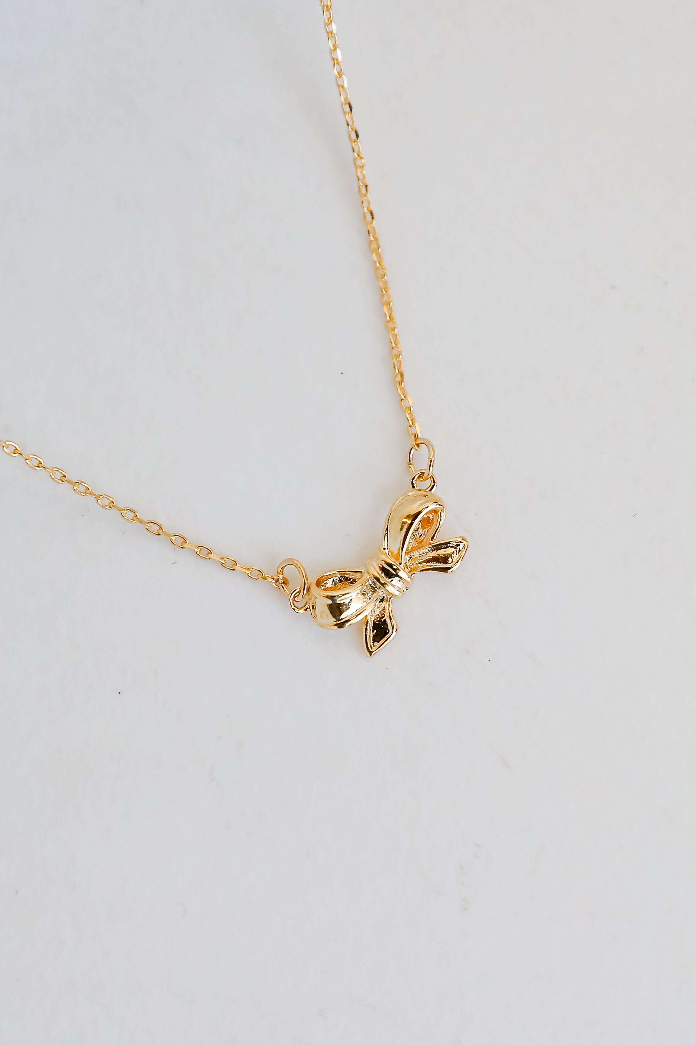 FINAL SALE - Brooke Gold Bow Charm Necklace