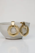 FINAL SALE - Laura Gold Circle Drop Earrings