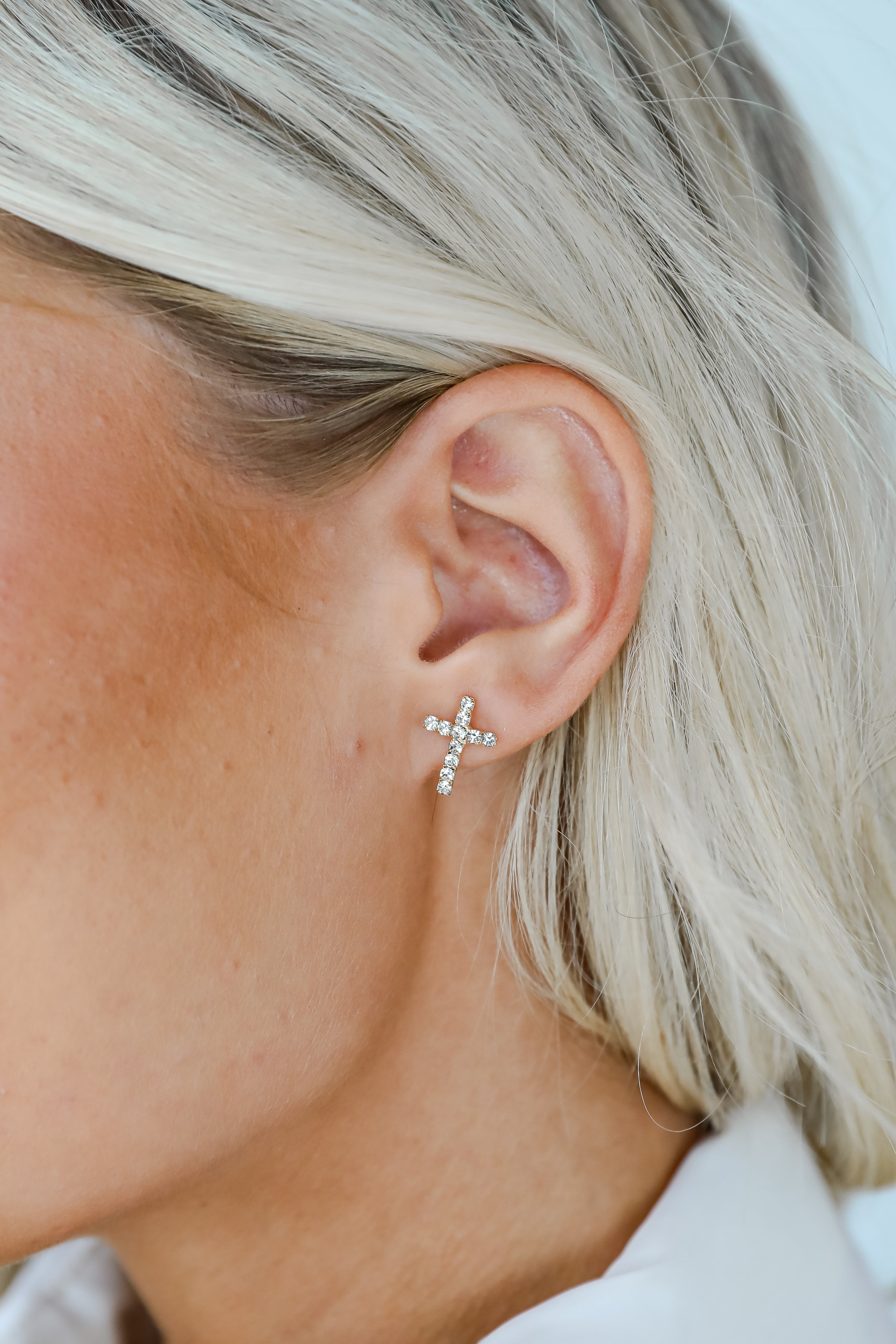 FINAL SALE - Kendall Gold Cross Stud Earring Set