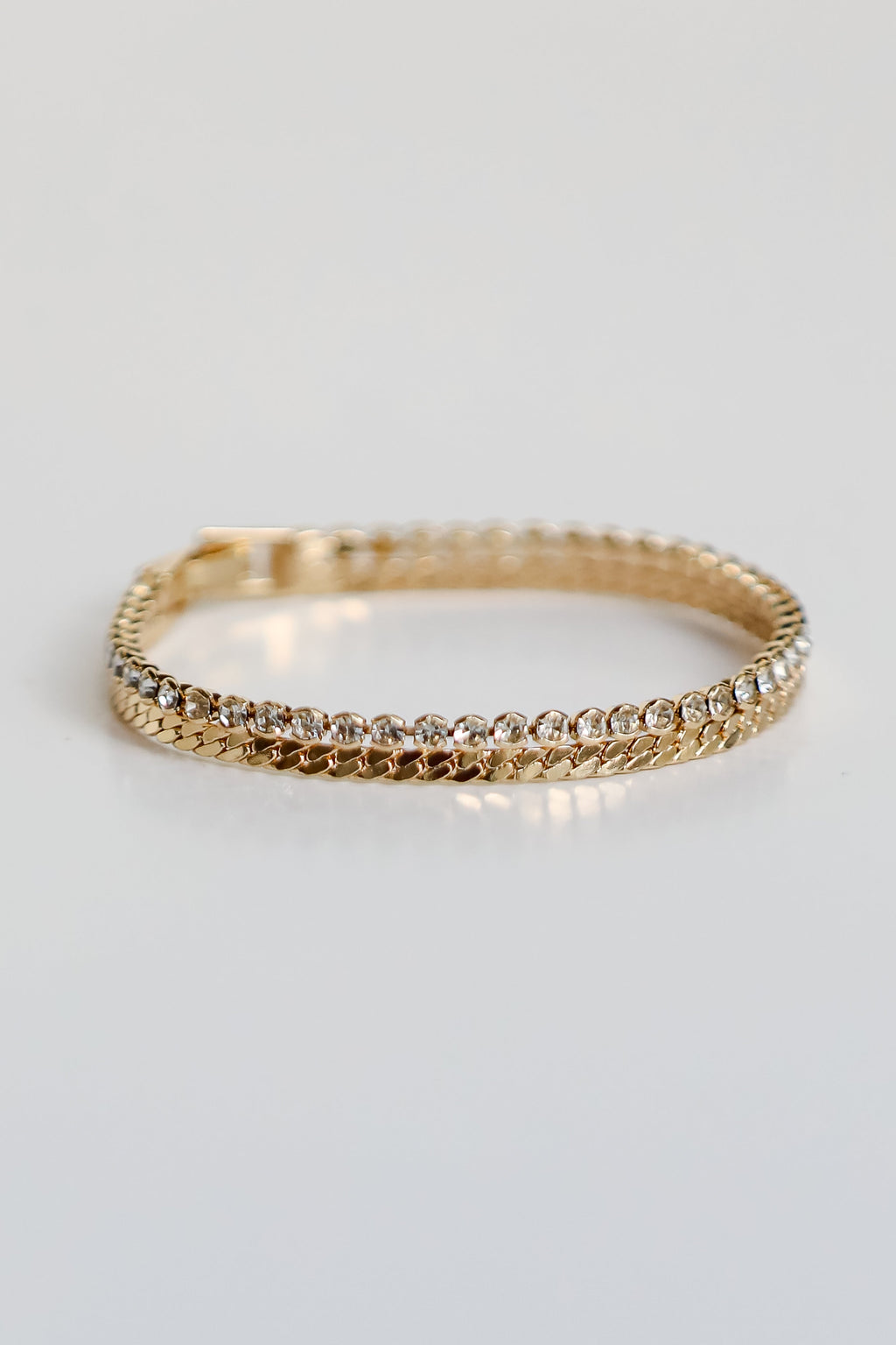 FINAL SALE - Gabriella Gold Rhinestone Chain Bracelet