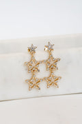 FINAL SALE - Rachel Gold Rhinestone Star Drop Earrings
