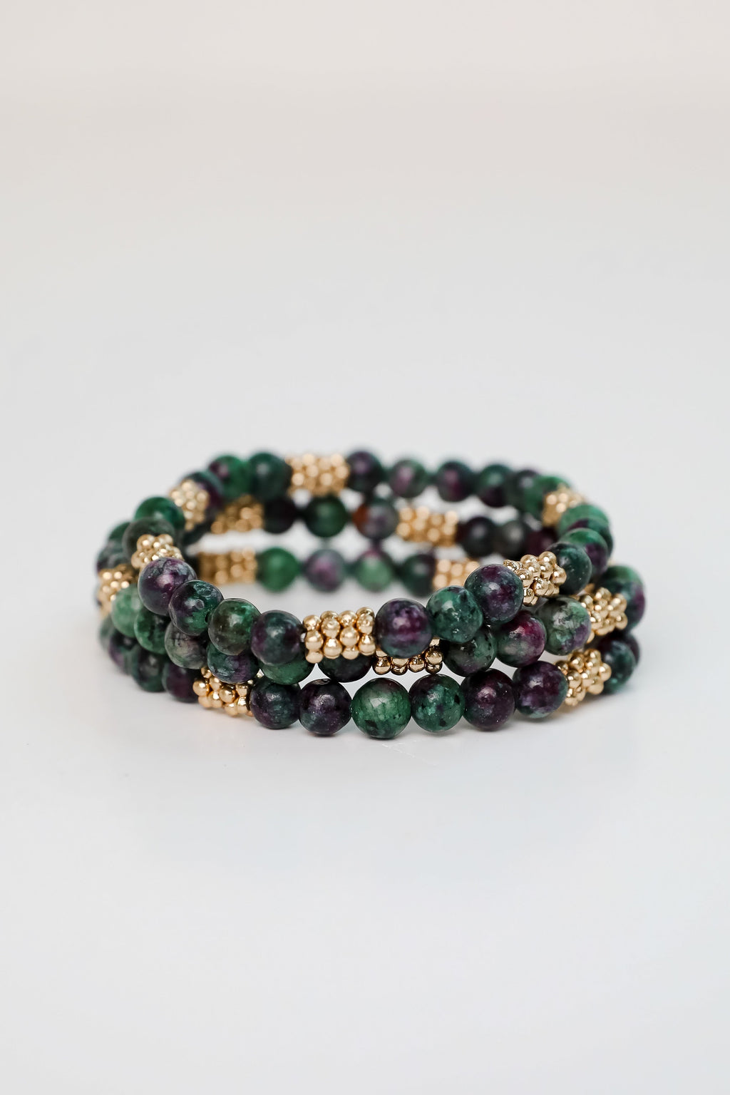 FINAL SALE - Samantha Green Beaded Bracelet Set